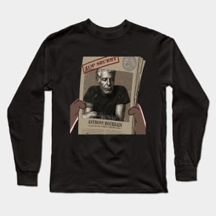 anthony bourdain-animation in the newspaper Long Sleeve T-Shirt